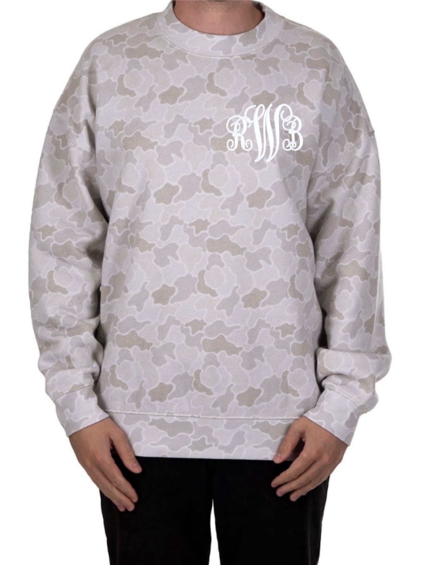 CAMO CREWNECKS