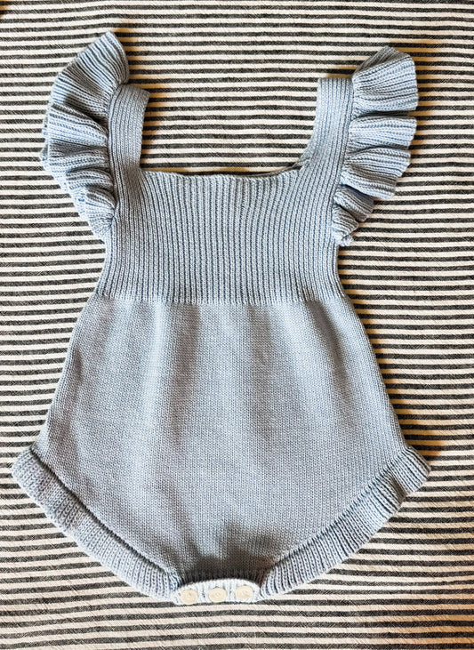 Knit Sleeveless Ruffle Romper