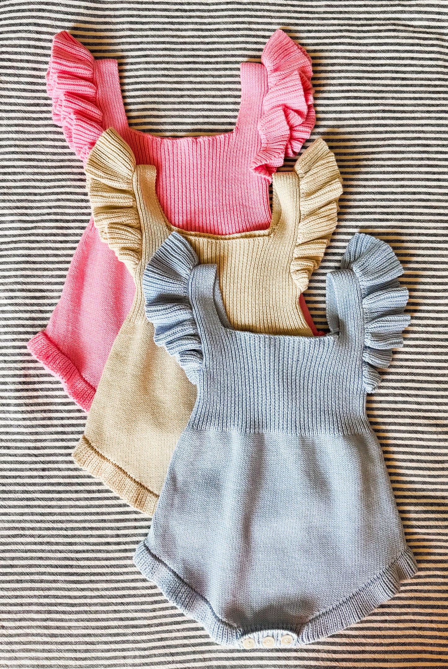 Knit Sleeveless Ruffle Romper